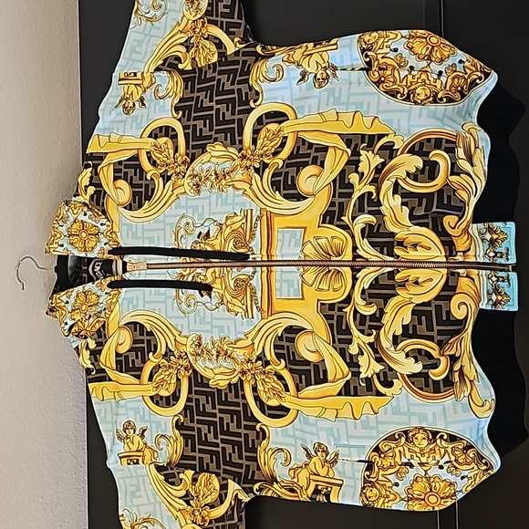 Fendace(Fendi/Versace collab) Monogrammed Full-zip Hoodie Sweatshirt Size M - Picture 4 of 12